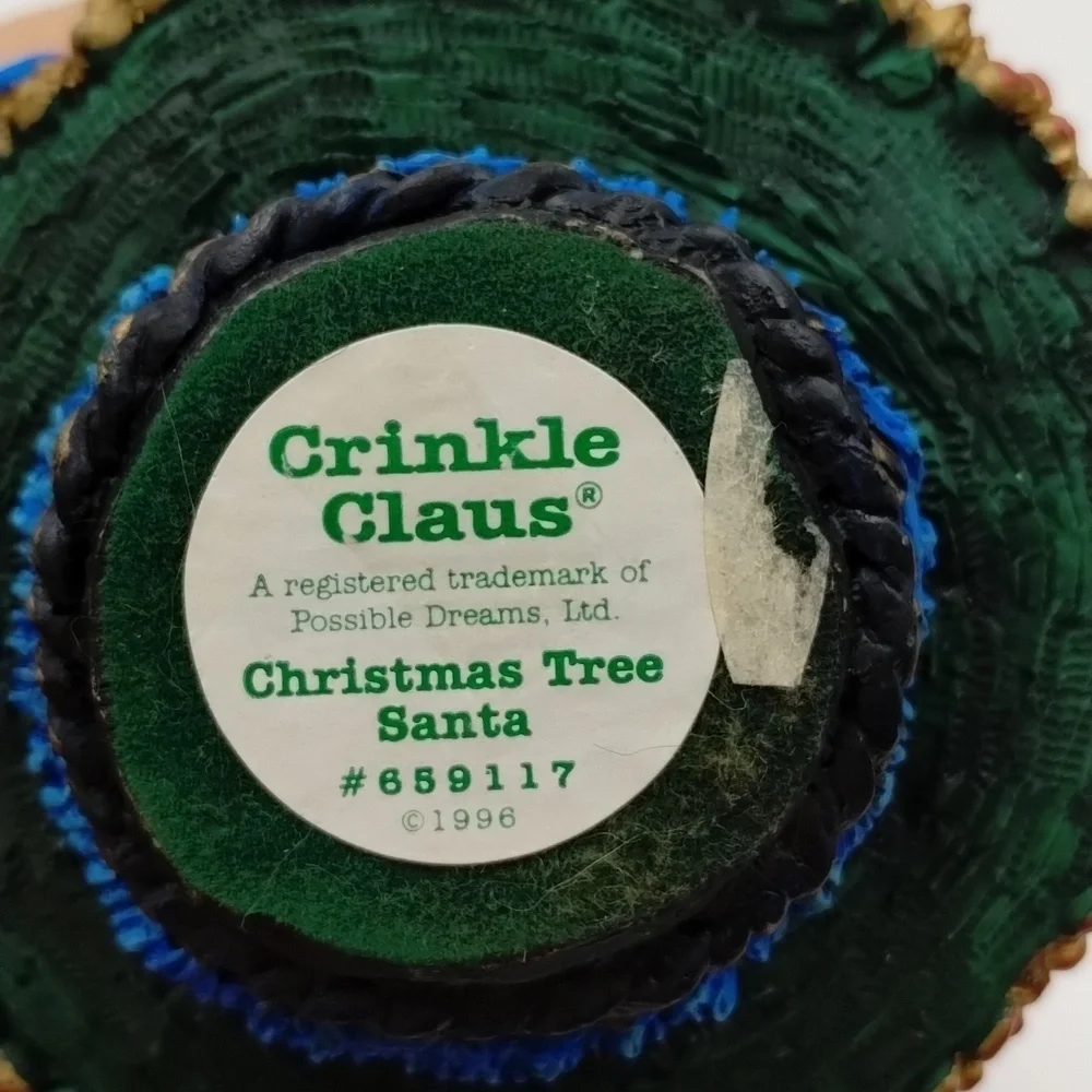Crinkle Clause by possible Dreams, Ltd Christmas Tree Santa 1996 5 1/2